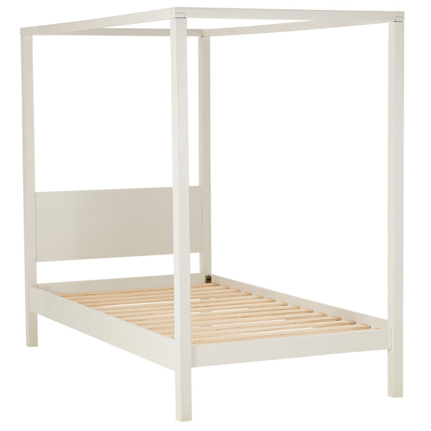 JUDE CANOPY BED KING SINGLE WHITE