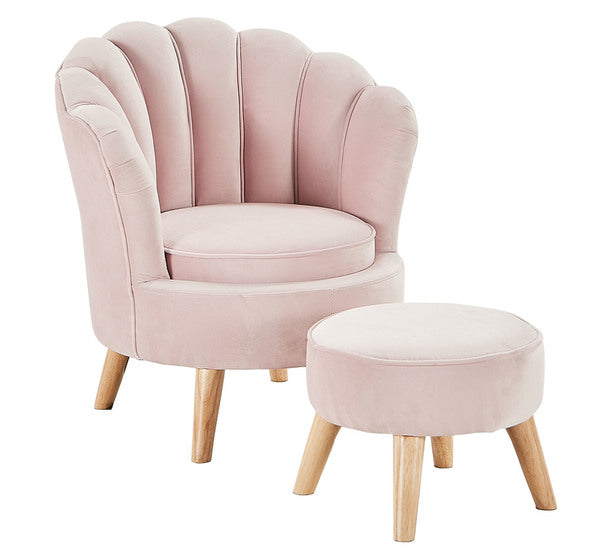 Venus Armchair with Foot Stool LILAC